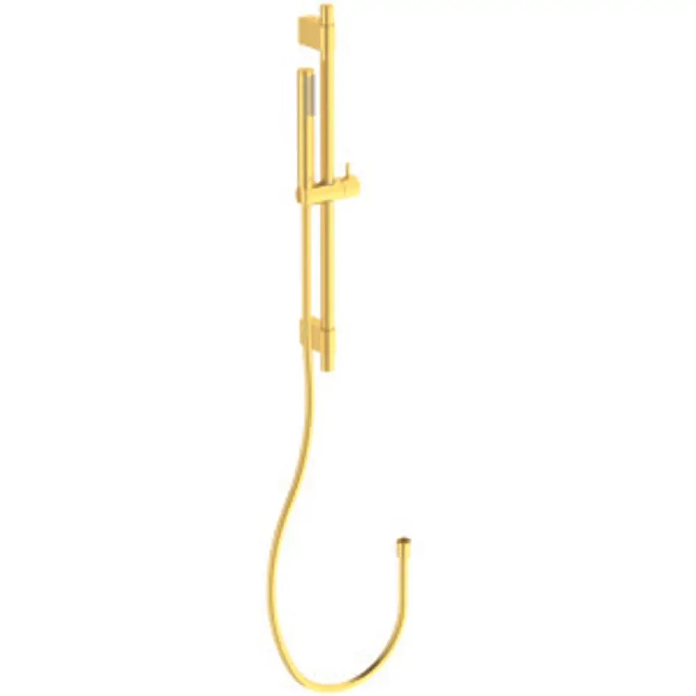 Brausekombination von Ideal Standard in Brushed Gold mit Schlauch und Wandhalterung, geeignet für die Installation in duschbereich.